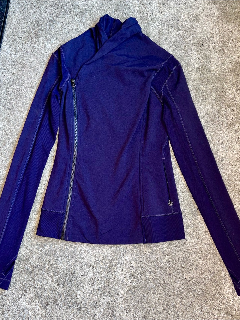 lululemon athletica Bhakti Asymmetrical Zip Yoga Jacket - Black Grape